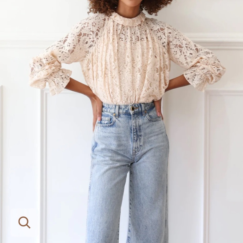 MILLE Chantal Lace Top Vanilla Lace Small